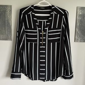 Express Portifino Shirt - Gold Zipper Front